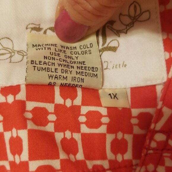 LAL Live A Little red geometric print jacket sz 1X - Picture 7 of 7